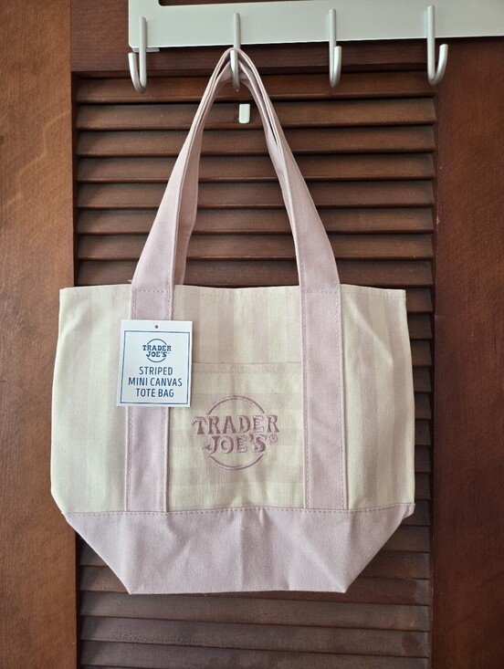 Trader Joe'S Handbags - NWT Trader Joe's Mini Striped Tote Bag In Pastel Pink